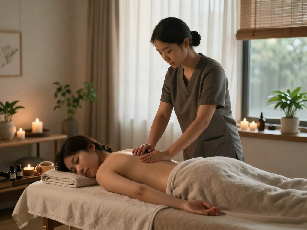 Experience soothing 양천구출장안마 with a professional therapist in a serene home environment.