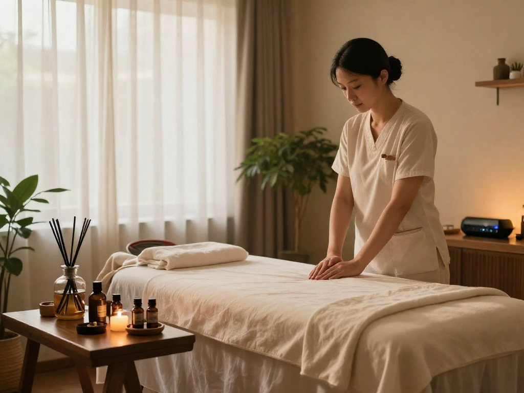 Experience premium 영등포출장안마 services in a serene massage room with essential oils and soft ambiance.